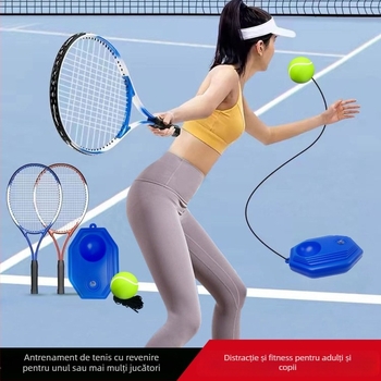 Kit de antrenament pentru rachetă de tenis pentru începători – antrenament solo cu string, aliaj de aluminiu (Material: aliaj de aluminiu; Sport: tenis; Scenarii: tenis de masă și badminton)