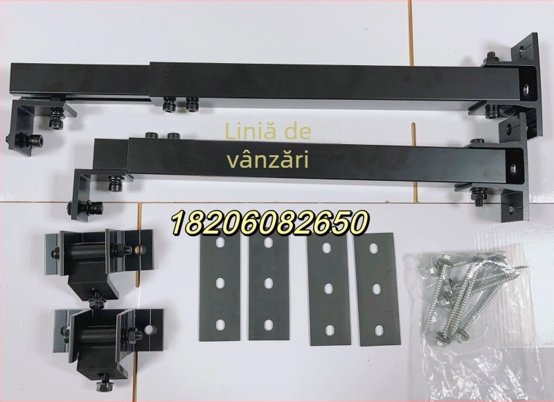 Suport panou solar din aliaj de aluminiu AL6005-T5, reglabil 15–30°, picioare frontale și posterioare, greutate 2