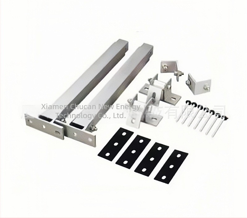 Suport panou solar din aliaj de aluminiu AL6005-T5, reglabil 15–30°, picioare frontale și posterioare, greutate 2