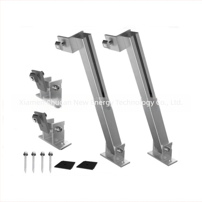 Suport panou solar din aliaj de aluminiu AL6005-T5, reglabil 15–30°, picioare frontale și posterioare, greutate 2