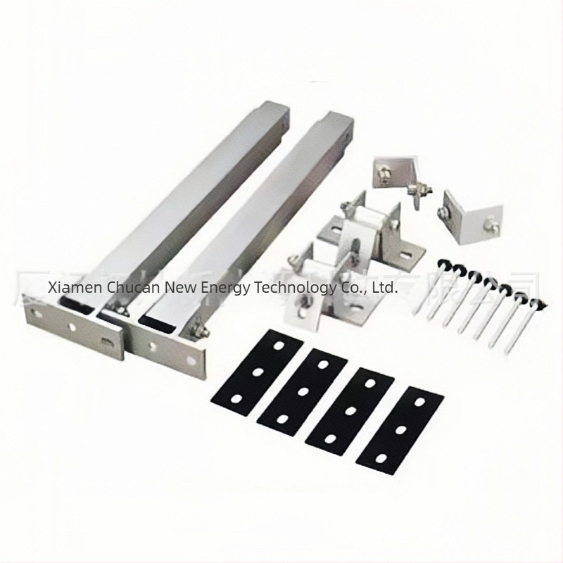 Suport panou solar din aliaj de aluminiu AL6005-T5, reglabil 15–30°, picioare frontale și posterioare, greutate 2