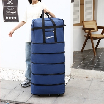 Geantă de voiaj cu roți universale, material Oxford, impermeabilă și ultraușoară, extensibilă, deschidere cu fermoar