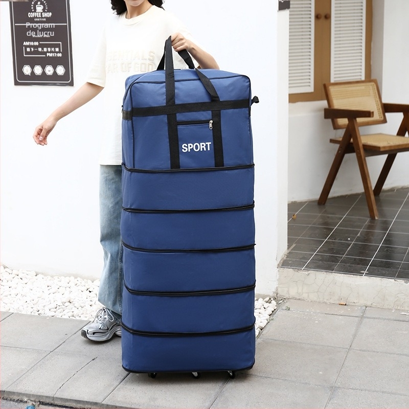 Geantă de voiaj cu roți universale, material Oxford, impermeabilă și ultraușoară, extensibilă, deschidere cu fermoar