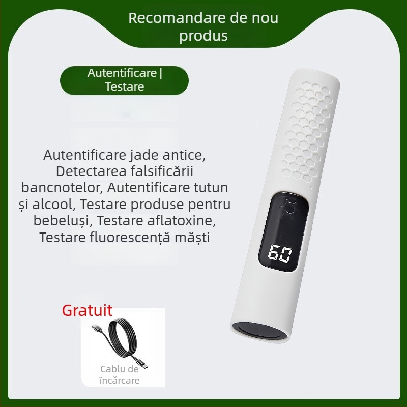 Fenar UV 365nm pentru identificarea jadului și a pietrelor prețioase cu fluorescență, corp ABS, LED Shatuo Tribe, CE certificat