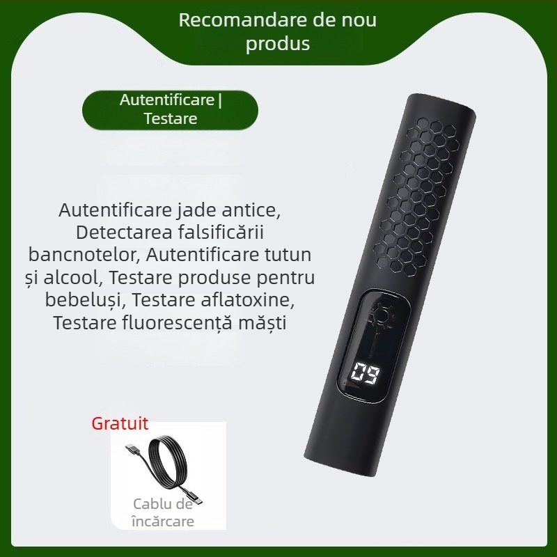 Fenar UV 365nm pentru identificarea jadului și a pietrelor prețioase cu fluorescență, corp ABS, LED Shatuo Tribe, CE certificat