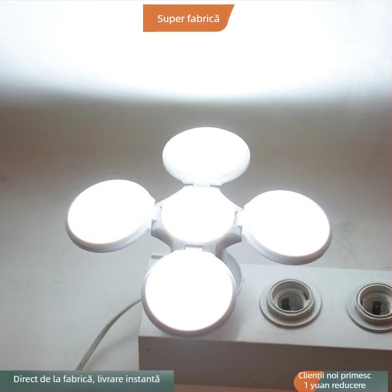 Lampa mini fotbal, design pliabil, 28W, 1600 lm, fascicul de 360°, soclu E27, IP20