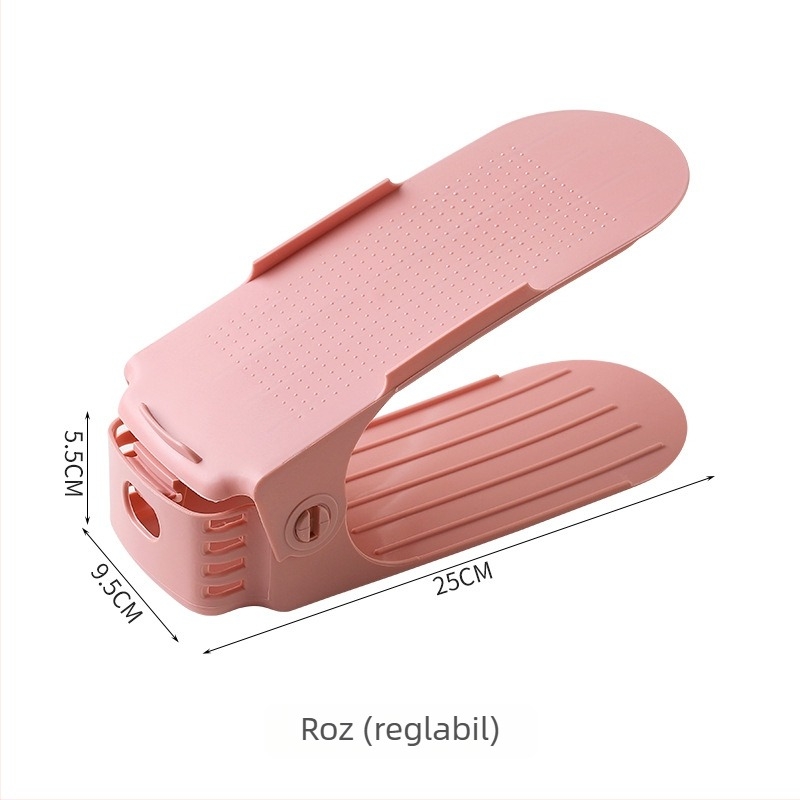 Raft de pantofi pliabil cu 2 niveluri, din plastic, podea, economisește spațiu, pentru dormitor, baie și sufragerie