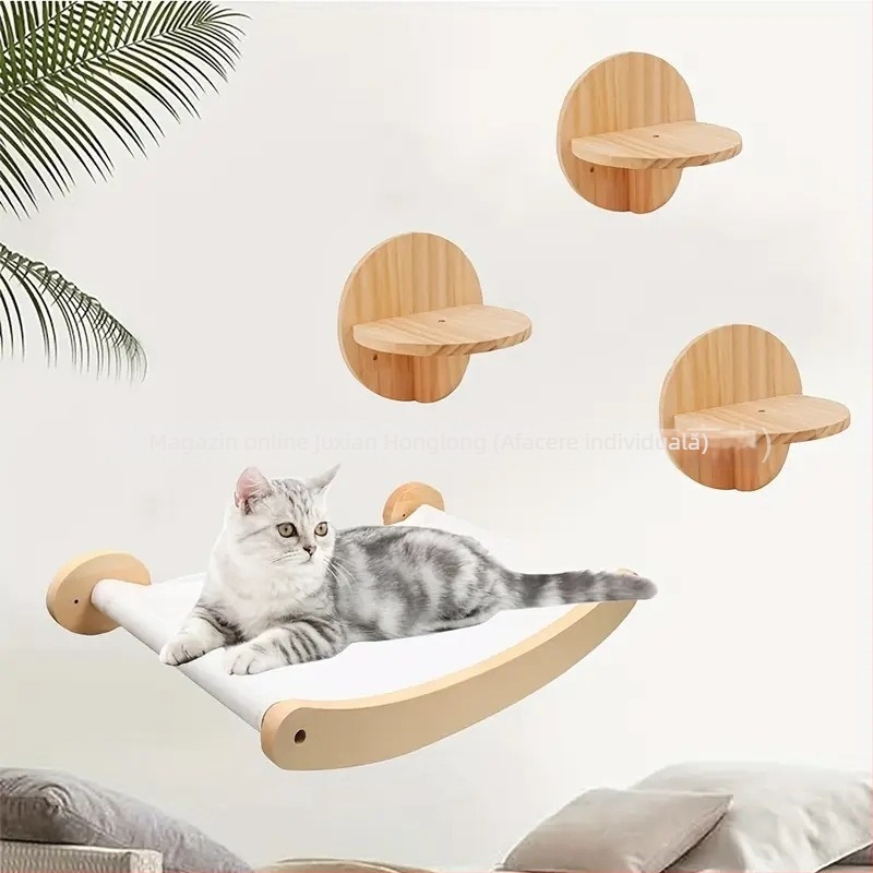 Cuib de pisică din lemn cu pat suspendat și cadru de cățărare, marca Xingyu, model ltao1004314683, potrivit pentru pisici