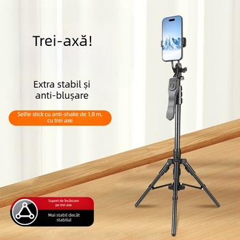 Stabilizator pentru telefon cu trei axe, urmărire automată, suport din aliaj, stativ de podea, încărcare 5 kg, secțiuni 2–3