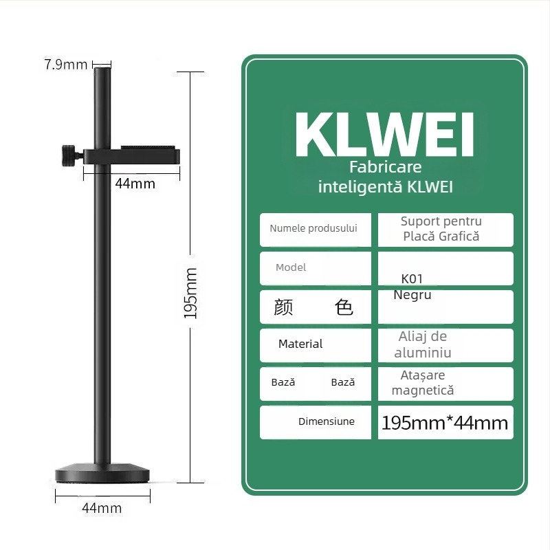 Senxinda Hardware K01 Suport pentru placă video din aliaj de aluminiu pentru carcasa PC cu suport anti-vibrații și bază magnetică verticală