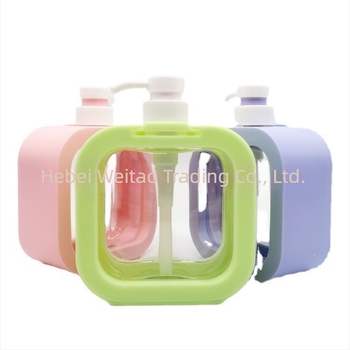 Sticlă cu pompă pentru cosmetice, imprimare silk-screen, material PET, sticlă suflată, capac exterior, pompă dozatoare