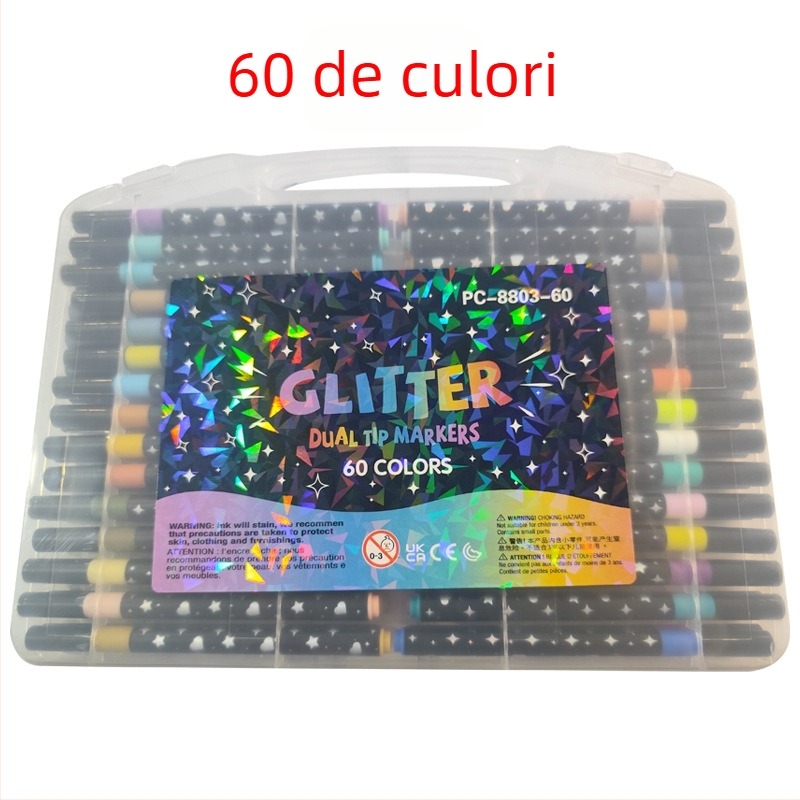 Marker glitter cu cerneală perlată luminoasă pentru pictură — potrivit pentru elevi