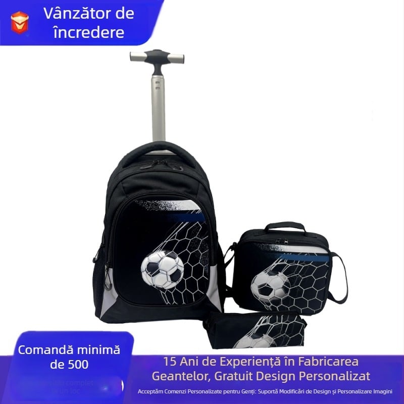 Rucsac pentru copii cu imprimeu unicorn, set în trei părți, capacitate 36–55 L, material Oxford, compartiment pentru laptop de 16”, rezistent la apă