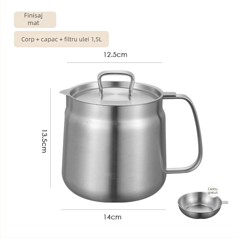 SUS304 oțel inoxidabil – vas de filtrare a uleiului cu coș de prăjit, oală de bucătărie multifuncțională, antiaderent