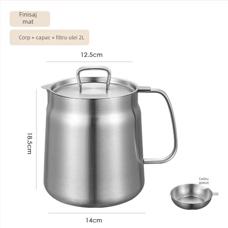 SUS304 oțel inoxidabil – vas de filtrare a uleiului cu coș de prăjit, oală de bucătărie multifuncțională, antiaderent