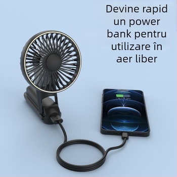 Ventilator portabil pentru gât cu răcire prin apă, motor fără perii, alimentare DC, putere nominală 1W, control manual al vitezei prin curea