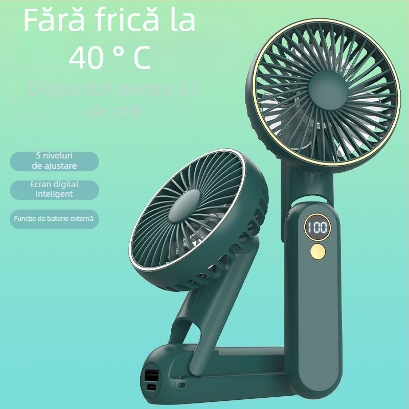 Ventilator portabil pentru gât cu răcire prin apă, motor fără perii, alimentare DC, putere nominală 1W, control manual al vitezei prin curea