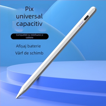 Stylus capacitiv universal, carcasă metalică, atașare magnetică, compatibil cu Apple, Samsung, Huawei și Xiaomi