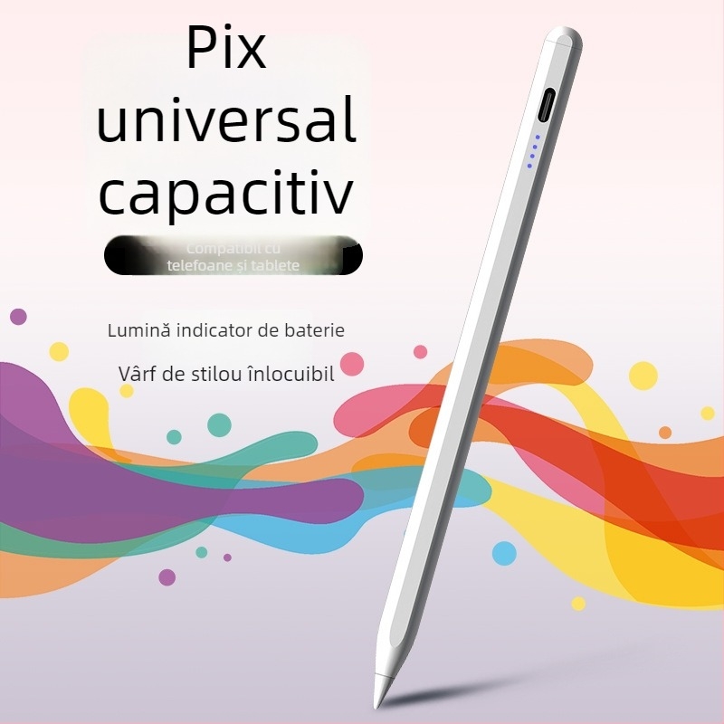 Stylus capacitiv universal, carcasă metalică, atașare magnetică, compatibil cu Apple, Samsung, Huawei și Xiaomi