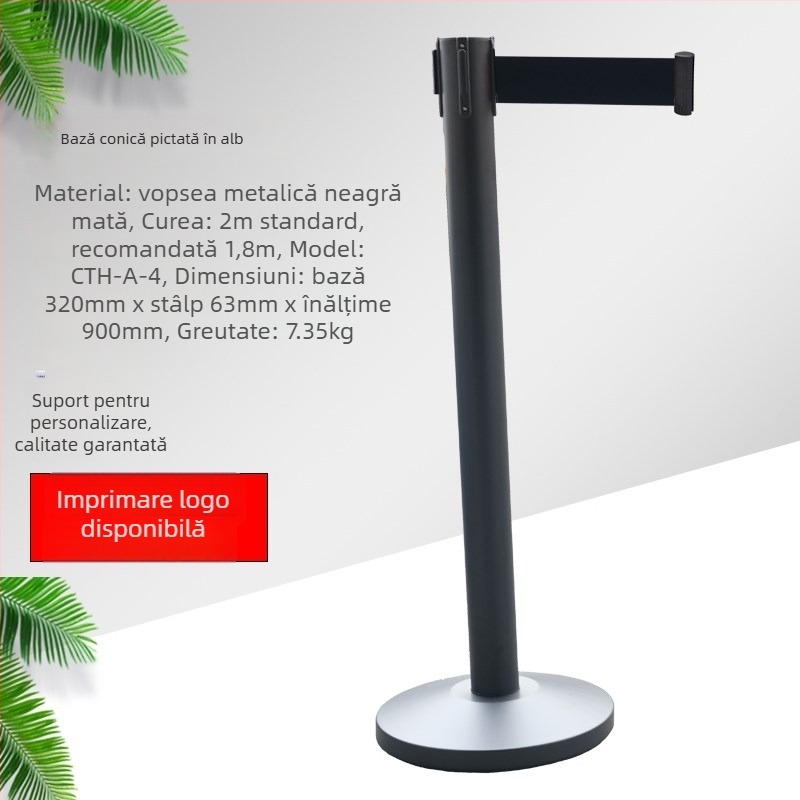 Barieră din oțel inoxidabil, stil scalabil, înălțime plasă 200 cm, lățime curea 4,8 cm