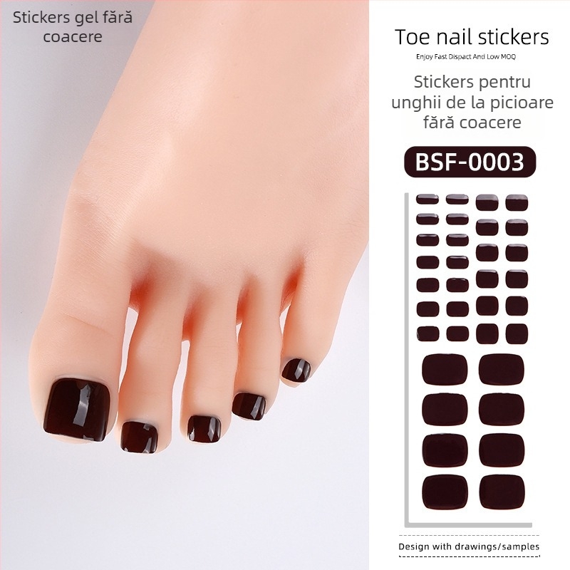 Stickere gel pentru unghii de la picioare, stil simplu, model Candy, 34 coli
