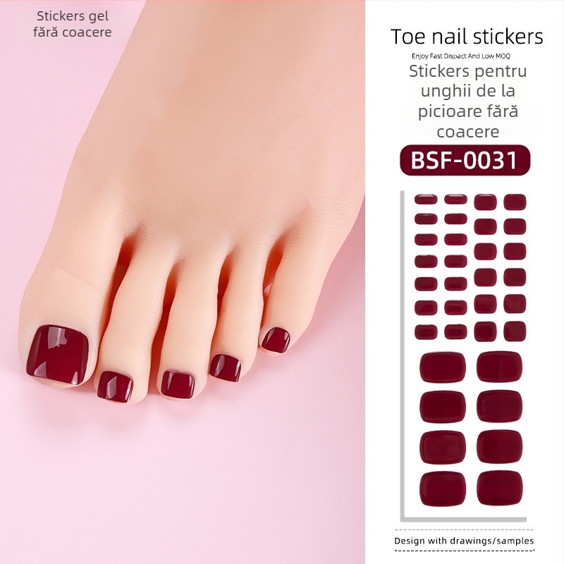 Stickere gel pentru unghii de la picioare, stil simplu, model Candy, 34 coli