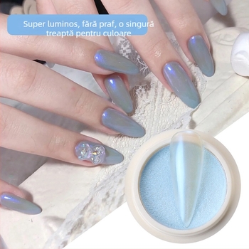 Pulbere de sclipici pentru unghii – seria Aurora Fairy Powder, model Lună, material sclipici, etichetă privată licențiată, stil dulce și proaspăt Aurora Armor