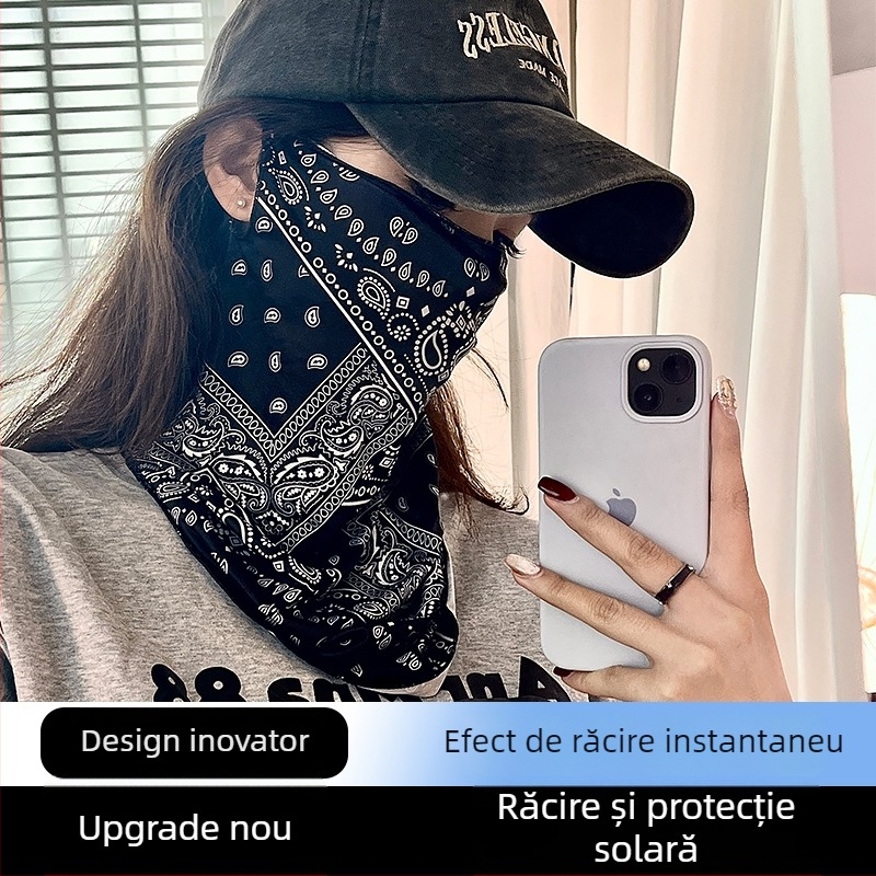 Mască facială cu acoperire completă, protecție solară, țesătură din fibre de poliester, Nr. produs CYT876445223067, Primăvara 2025