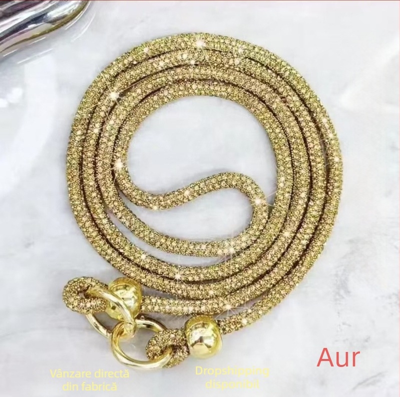 Lanyard pentru telefon mobil: construcție din metal, lucru manual, design unisex, șnur de bumbac cu înaltă elasticitate, cataramă metalică