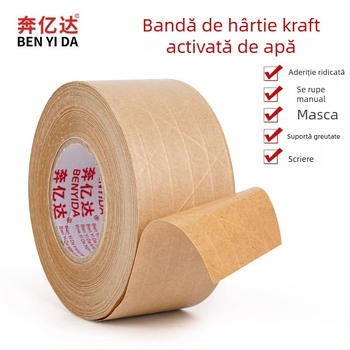 Bandă din hârtie Kraft, bază din fibre, adeziv pe bază de apă, anti-tamper, pentru sigilarea cutiilor, acoperire imprimată și montaj — Brand Yida