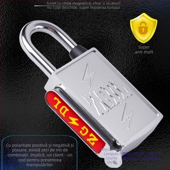 Lacăt cu parolă și bandă magnetică – exterior, fără cheie, pentru ușa principală, aliaj de zinc, model Magnetic Strip, Hongqian