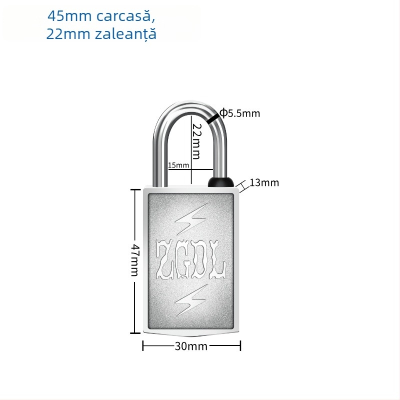 Lacăt cu parolă și bandă magnetică – exterior, fără cheie, pentru ușa principală, aliaj de zinc, model Magnetic Strip, Hongqian