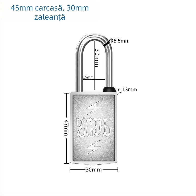 Lacăt cu parolă și bandă magnetică – exterior, fără cheie, pentru ușa principală, aliaj de zinc, model Magnetic Strip, Hongqian