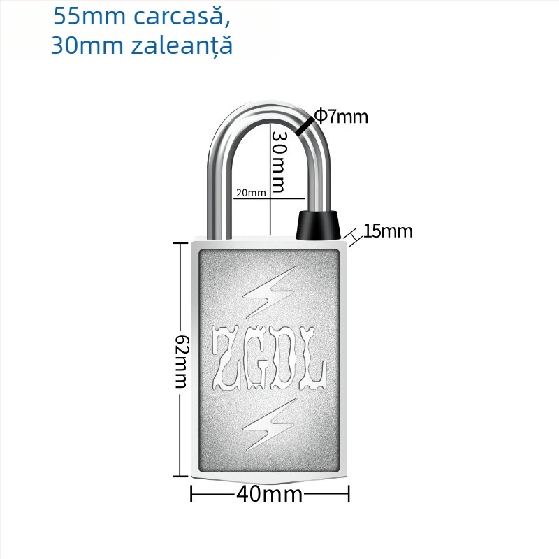 Lacăt cu parolă și bandă magnetică – exterior, fără cheie, pentru ușa principală, aliaj de zinc, model Magnetic Strip, Hongqian