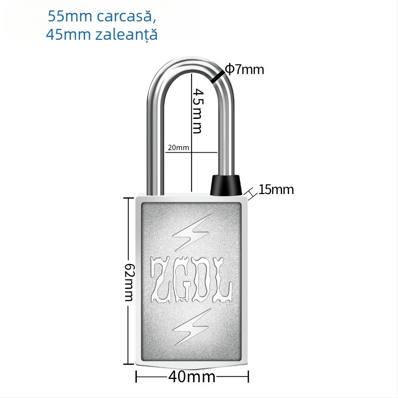 Lacăt cu parolă și bandă magnetică – exterior, fără cheie, pentru ușa principală, aliaj de zinc, model Magnetic Strip, Hongqian