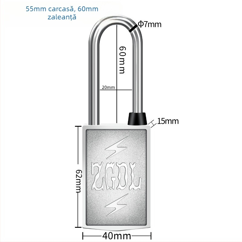Lacăt cu parolă și bandă magnetică – exterior, fără cheie, pentru ușa principală, aliaj de zinc, model Magnetic Strip, Hongqian