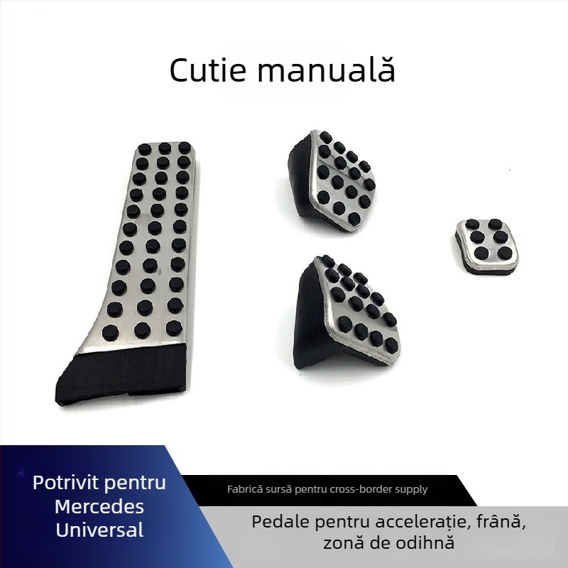 Cardimanson pedale din oțel inoxidabil pentru Mercedes-Benz C-Class, E-Class, GLC, GLK, CLS, GLE și S-Class (transmisie automată)