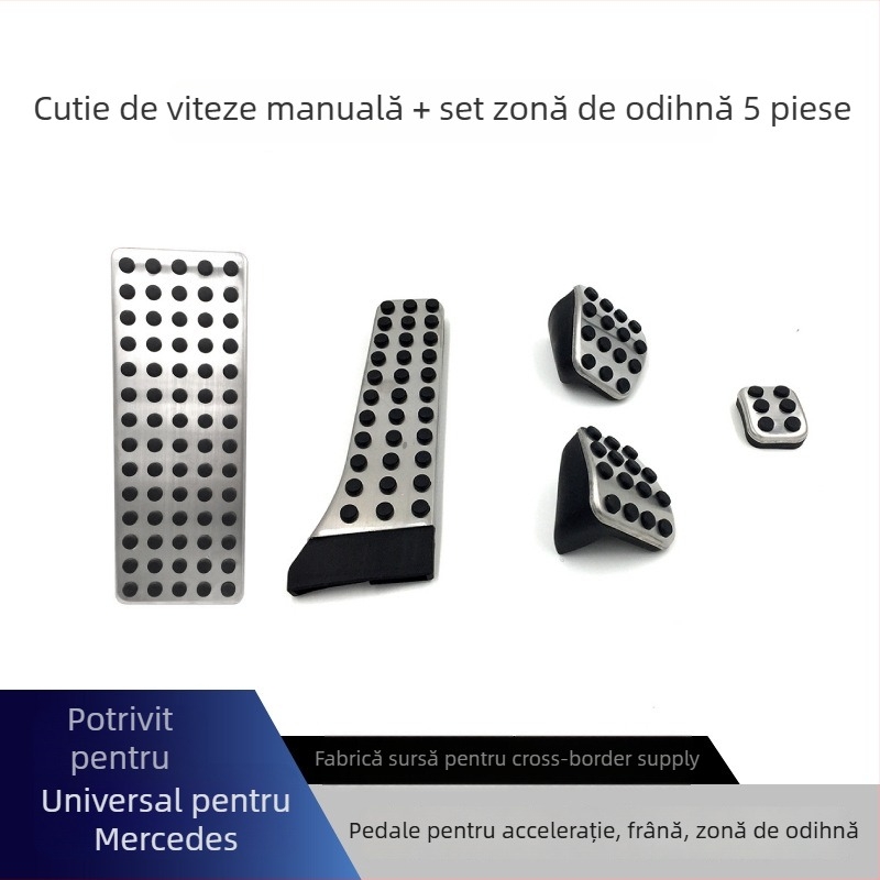 Cardimanson pedale din oțel inoxidabil pentru Mercedes-Benz C-Class, E-Class, GLC, GLK, CLS, GLE și S-Class (transmisie automată)