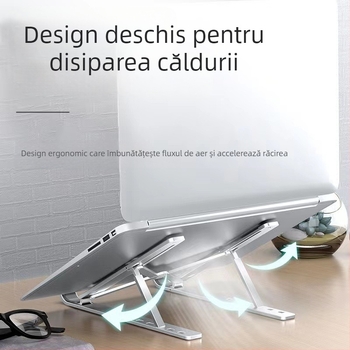 Suport pliabil pentru laptop din aliaj de aluminiu, model N3 – pentru laptopuri universale, ridicare reglabilă, 250 g