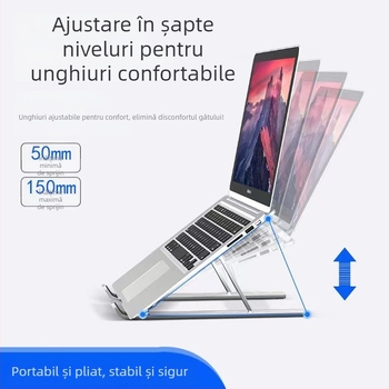 Suport pliabil pentru laptop din aliaj de aluminiu, model N3 – pentru laptopuri universale, ridicare reglabilă, 250 g