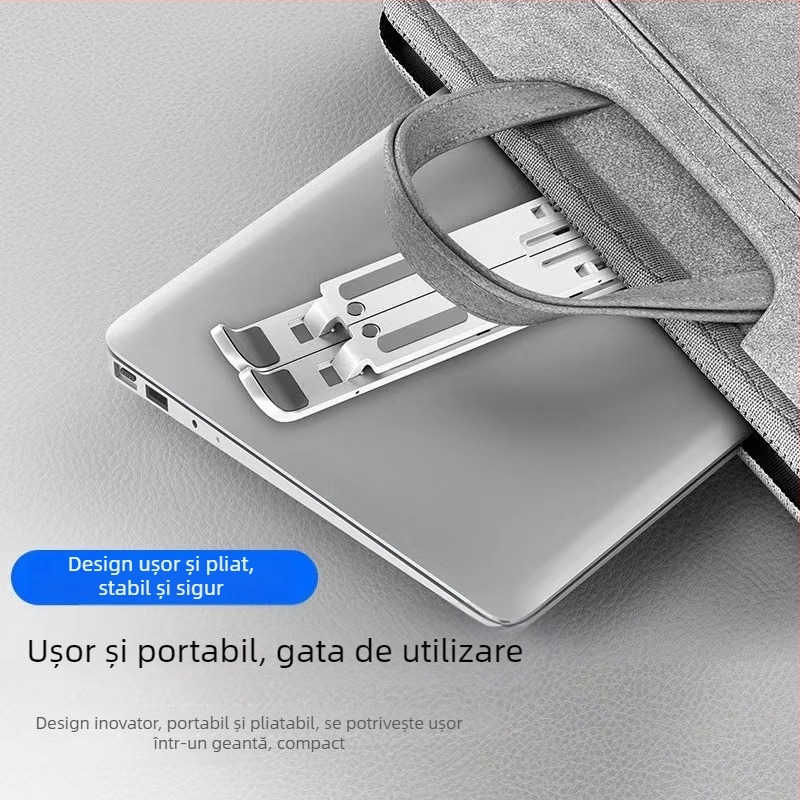 Suport pliabil pentru laptop din aliaj de aluminiu, model N3 – pentru laptopuri universale, ridicare reglabilă, 250 g