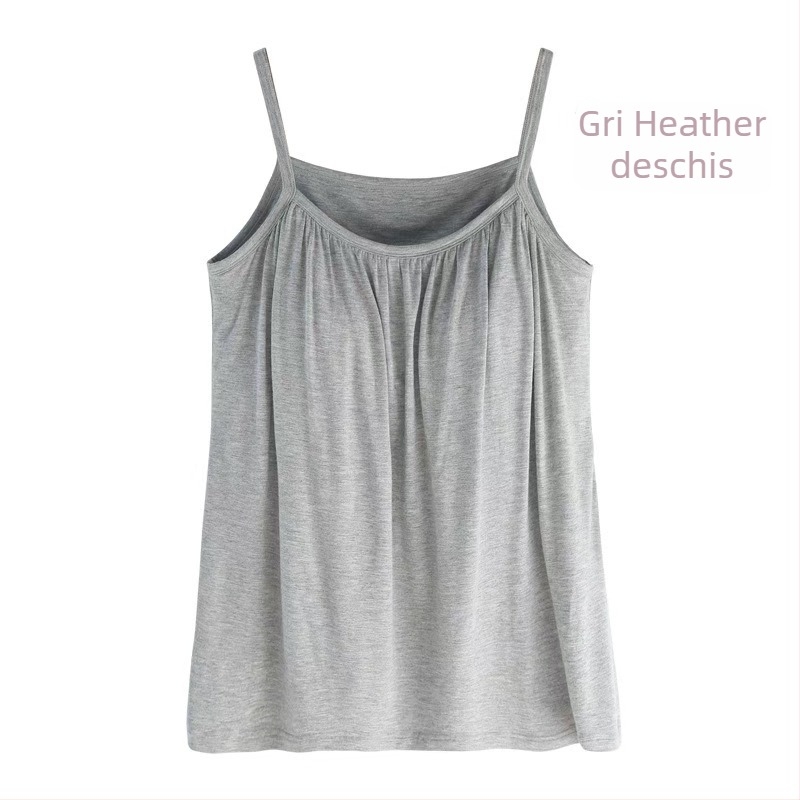 Top dama camisole cu bretele, amestec modal-viscose, elasticitate ridicată, lungime normală