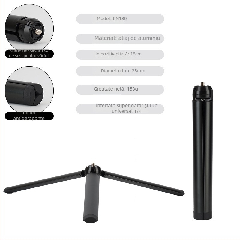 Băț de selfie cu stabilizator gimbal – braț telescopic pentru telefonul mobil și camera de acțiune (Fără telecomandă)
