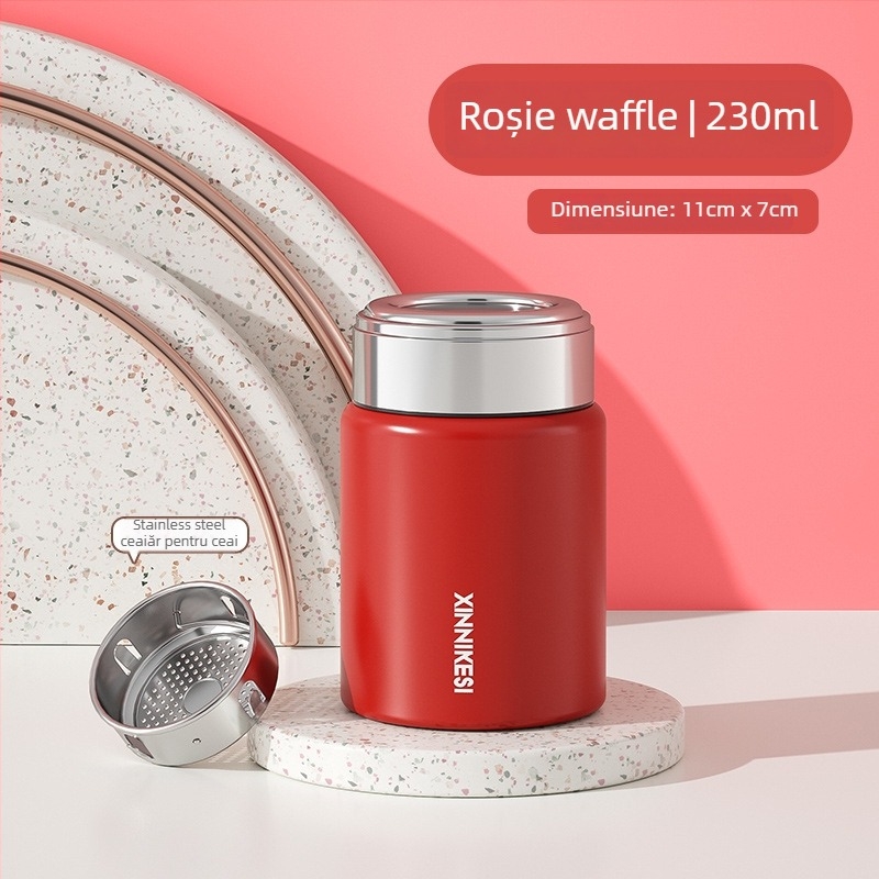 Ceainic termic mini pentru femei, portabil și compact, cu separare ceai-apă; rezervor interior din oțel inoxidabil 316, carcasă din oțel inoxidabil 304, izolație în vid 0–6 ore, logo personalizabil