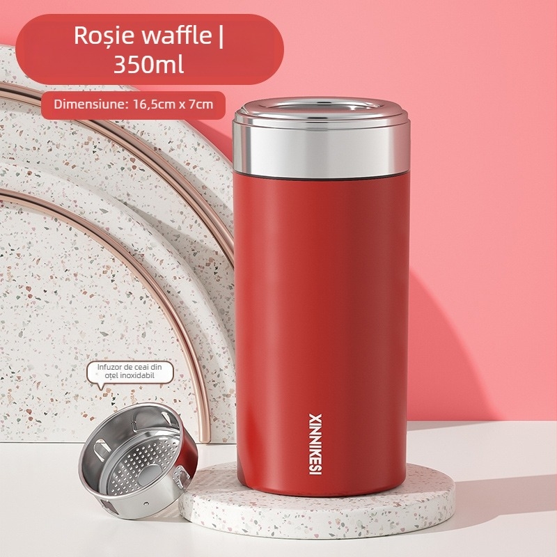 Ceainic termic mini pentru femei, portabil și compact, cu separare ceai-apă; rezervor interior din oțel inoxidabil 316, carcasă din oțel inoxidabil 304, izolație în vid 0–6 ore, logo personalizabil