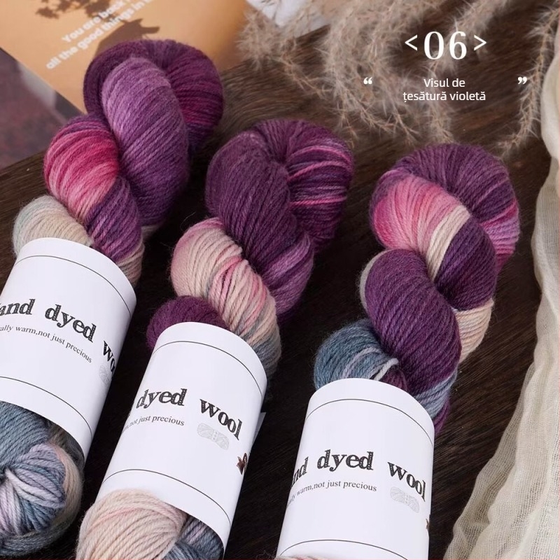 Fire de lână amestecată pentru tricotat, vopsire manuală, brand Xinyu, număr de produs Hand-dyed Wool Yarn