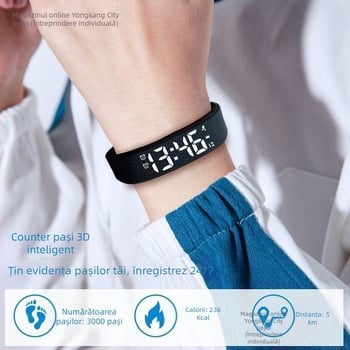 Ceas Inteligent pentru Copii cu Pedometru, Alarmă prin Vibrații, Ecran Tactil, Curea Silicon, Autonomie 7–14 Zile, Rezistent la Apă