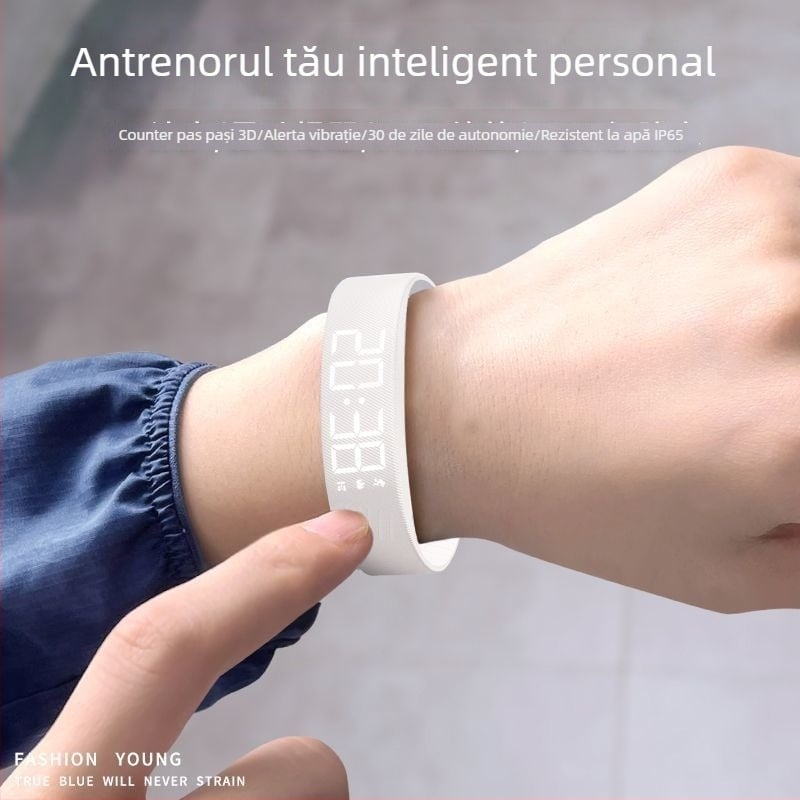 Ceas Inteligent pentru Copii cu Pedometru, Alarmă prin Vibrații, Ecran Tactil, Curea Silicon, Autonomie 7–14 Zile, Rezistent la Apă