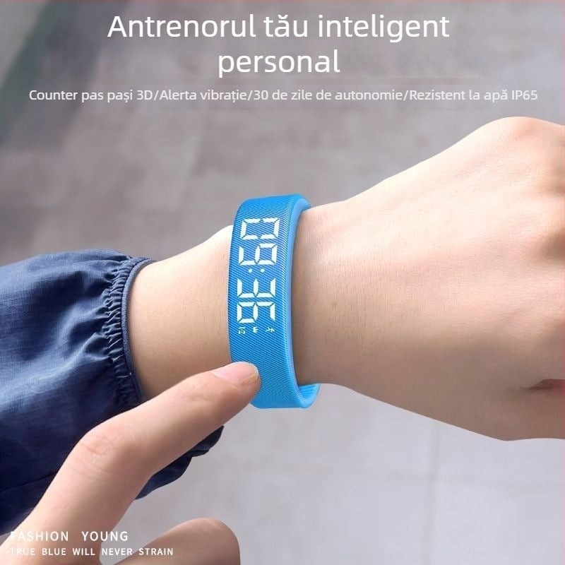 Ceas Inteligent pentru Copii cu Pedometru, Alarmă prin Vibrații, Ecran Tactil, Curea Silicon, Autonomie 7–14 Zile, Rezistent la Apă