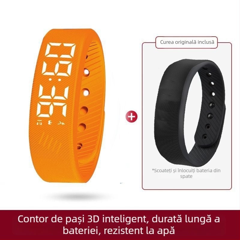 Ceas Inteligent pentru Copii cu Pedometru, Alarmă prin Vibrații, Ecran Tactil, Curea Silicon, Autonomie 7–14 Zile, Rezistent la Apă